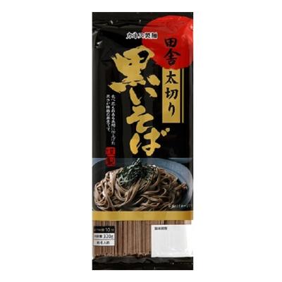 カネス製麺 田舎太切り黒いそば 320g